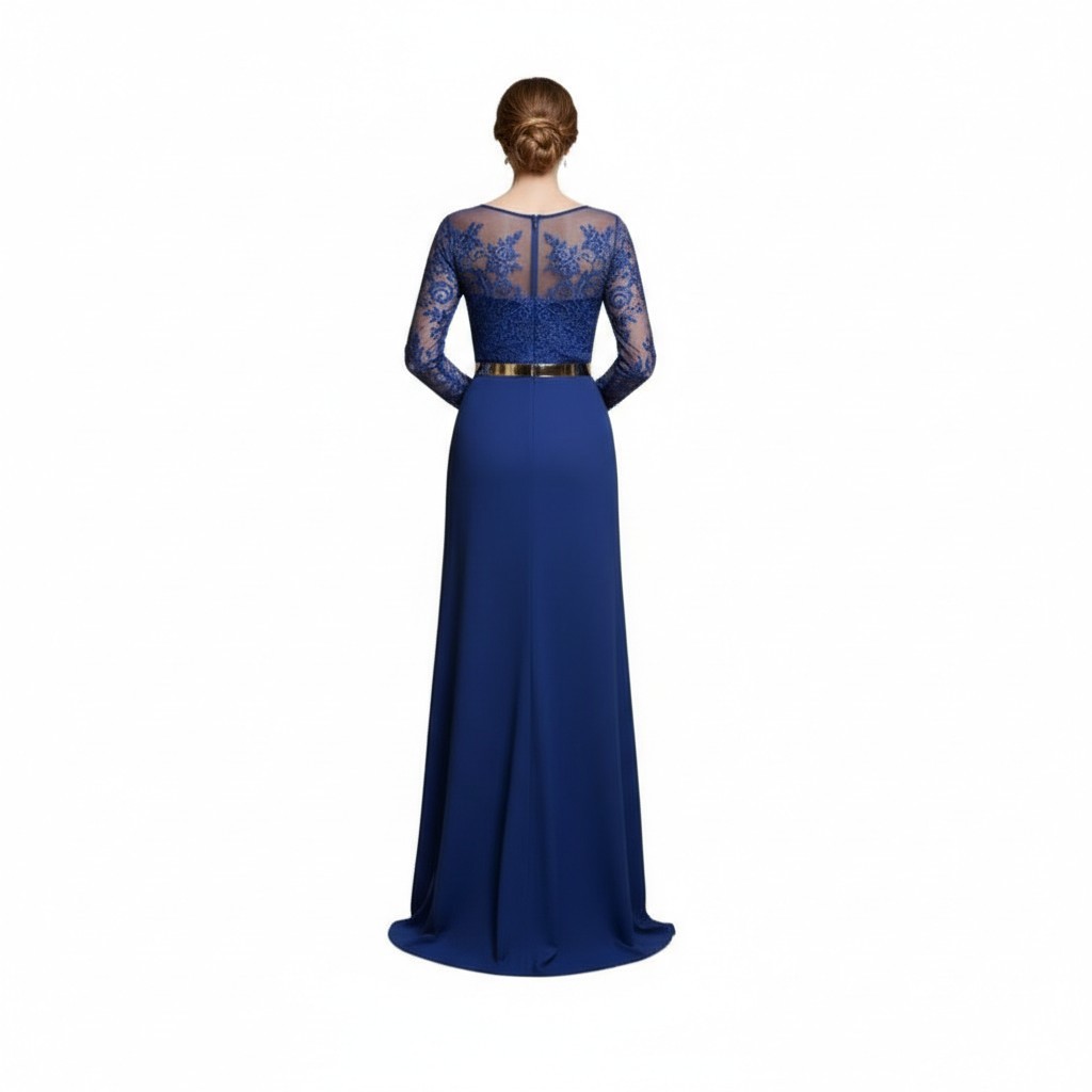 Brand New Beaded Lace Long Sleeves Long Prom Dress Mother of Bride — photo 2