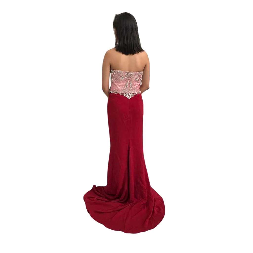 Brand New Handmade Beads Red Long Prom Dress Wedding Dress — photo 3