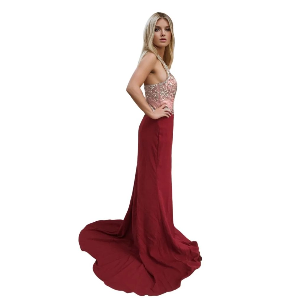 Brand New Handmade Beads Red Long Prom Dress Wedding Dress — photo 7